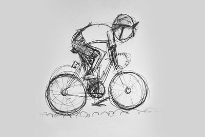 cyclist bic black white cobblestone cycling draft drawing grayscale handdrawn illustration illustrator paris pieloot retro roubaix sketch