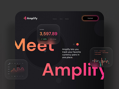 Crypto Tracking Website/ Mobile App app awwwards bitcoin blockchain crypto dark data gradient icon landing landing page layout product ui ui design ui interface ux ux design web design website