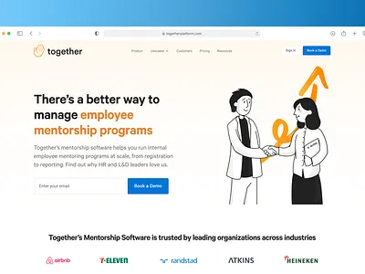 Together Homepage branding hero homepage illustration landing page marketing mentoring ui