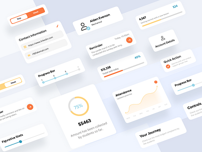 UI elements for a Student Council App app colors colourscheme creative creative agency design icon minimal student student app ui uidesign uielements uiux warm colors web web design website