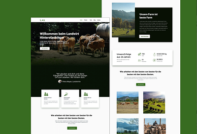 Landing Page Argriculture agriculture cow farmer green landingpage ui video