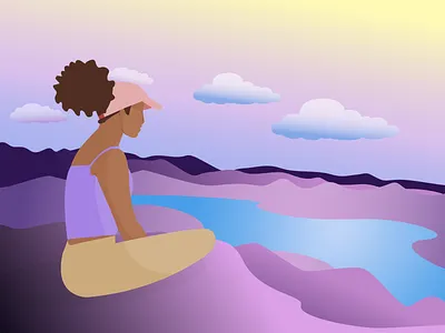 Tranquility in Purple affinity designer design gradient design illustration meditation purple