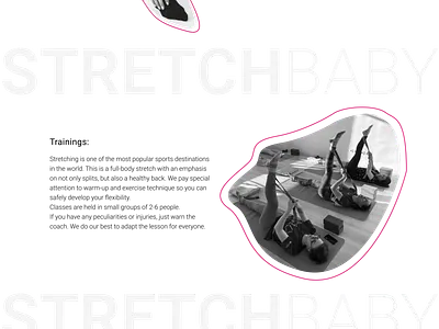 Part of website for Stretching Studio design