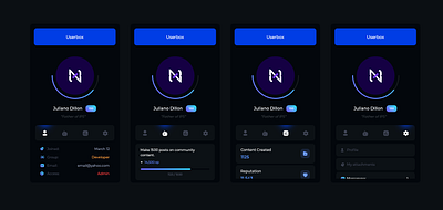 Userbox tabs - Widget block blue dark design designer gaming gaming website invision new photoshop web webdesign website design