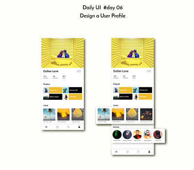 Music app user profile design contrast design illustration music app music app design music app ui music player ui ux