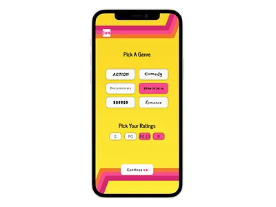 Genre Selection Page, Films With Friends app art branding clean design graphic design illustration ui ux web