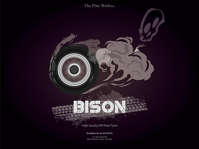 Bison Tyres branding design hard logo offroad smoke track tyres