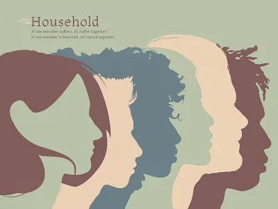 The Household of Faith 1 corinthians bible church church design faces galatians illustration people profile