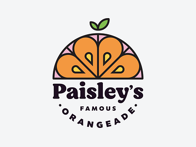 Paisleys Famous Orangeade badge branding design fruit lemonade logo orange