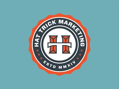 Hat Trick Marketing badge icon logo marketing marketing agency soccer typography