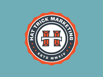 Hat Trick Marketing badge icon logo marketing marketing agency soccer typography