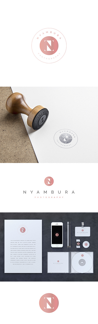 Nyambura Photography branding design logo minimal