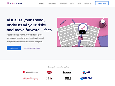 Robobai Hero analytics b2b brand design fonts landing page software ui webdesign webflow