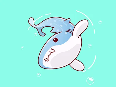 Whale Shark adorable animal cartoon character characterdesign cute animal fish illustration kawaii large ocean sea sea life shark sweet underworld vector waters whale