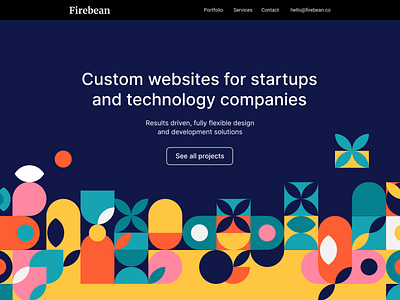 Firebean Hero figma firebean landing landing page no code pricing site launch web design web design and development webflow