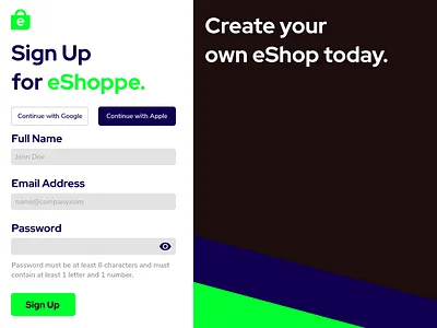eShoppe || DailyUI #001 001 100daychallenge app branding dailyui design gravit ui
