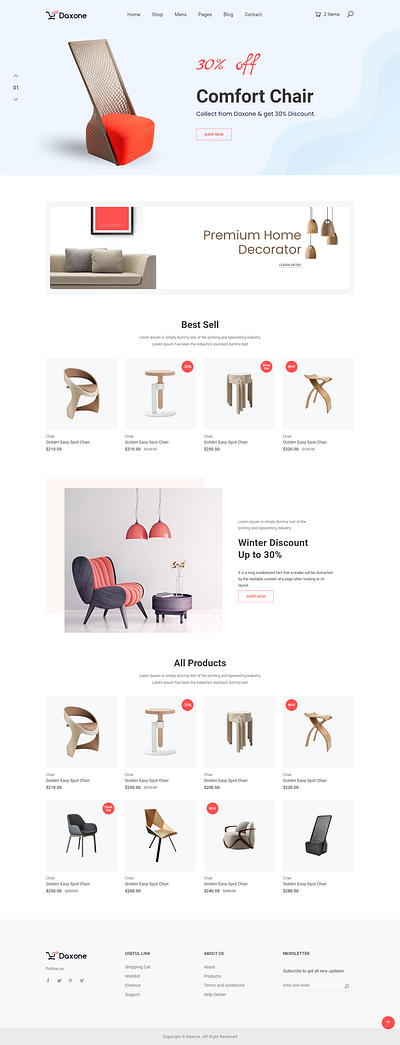 eCommerce HTML Template Daxone accessories bootstrap4 chair clean dress ecommerce electronics fashion furniture furniture mart minimalist modern online shop shopping store