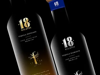 Tequila 18 Kilates azteca branding design graphic design illustration illustrator label label design labeldesign labels mexico minimal minimalism tequila vector