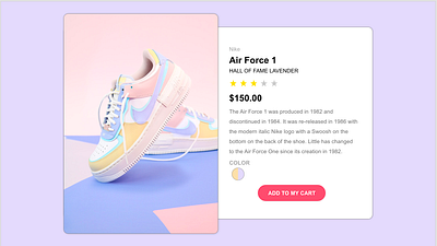 Nike Air Force 1 air airforce dailyui dailyuichallenge lavender nike ui uidesign uxdesign uxui