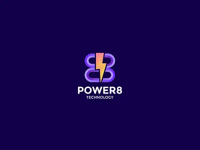POWER8 TECHNOLOGY LOGO CONCEPT brand identity brandidentity branding creative logo gradient logo logo logo design logo designer logo mark logodesign logotype modern logo monogram number logo power symbol symbols tech vector volt