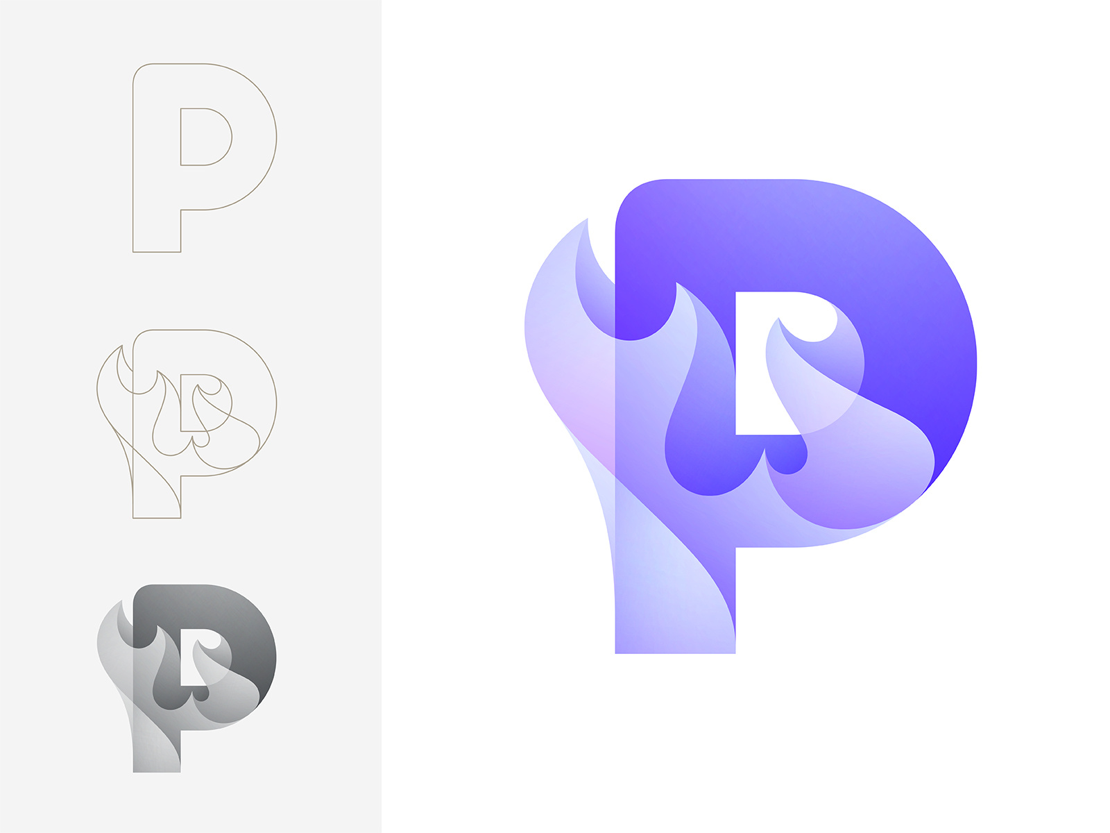 Example of 1 Letter Gradient Vector Logo