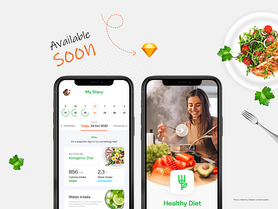 Healthy Diet banglore cochin cooking creative debut design system diet diet app eat fitness gym illustration ios kerala mobile ui kit recipe trivandrum ui design