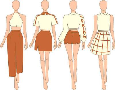 Spring Collection 2021 adobe illustrator design fashion flat sketch vector