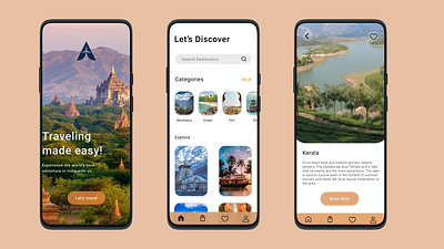 Travel India App app design illustration minimal ui ux web