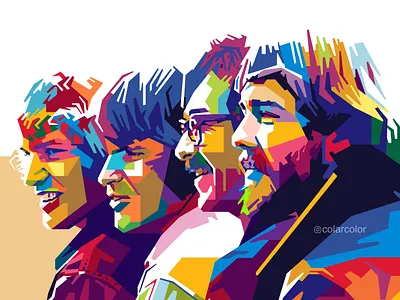 Creedence Clearwater Revival band ccr colorful art creedence clearwater revival music musician pop art portrait popart portrait art portrait illustration vector art vector illustration vectorart wpap