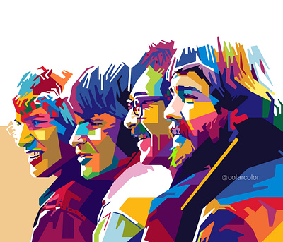 Creedence Clearwater Revival band ccr colorful art creedence clearwater revival music musician pop art portrait popart portrait art portrait illustration vector art vector illustration vectorart wpap