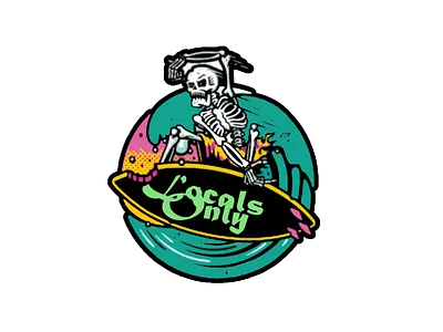 Locals Only Skeleton Surfer