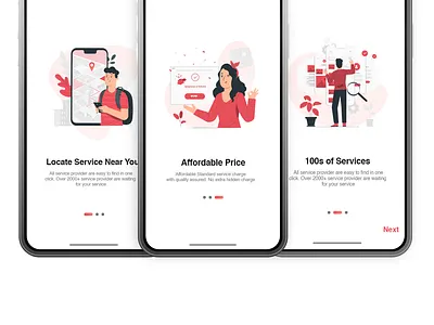 Walkthrough Screen illustraion illustration art mobile mobile app nearby spalsh screen spash screen ui ui ux uiux design walkthrough screen