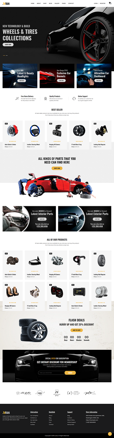 Lukas Car Parts Store eCommerce HTML Template accessories auto parts automobiles bicycle bike bootstrap4 car parts carparts manufacturing modern parts parts manufacturing responsive