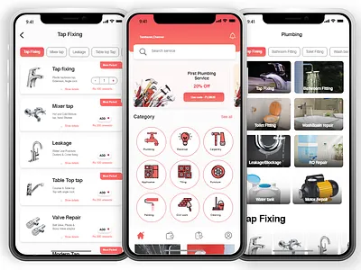 NEARBY carpentry category electrical general service home screen home service mobile mobile app plumbing puncture reapirman service ui ui ux uiux design