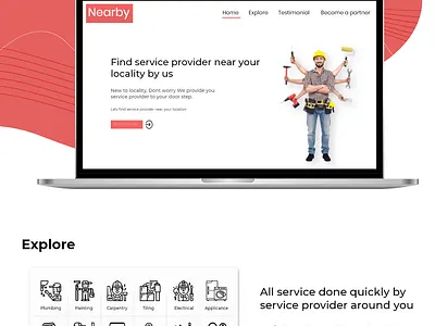 Home Service graphic home service local service nearby repairman service man ui ui design uiux web webuiuxdesign