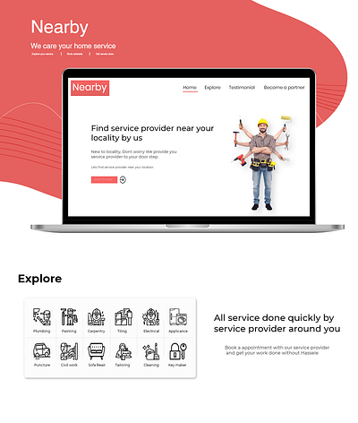 Home Service graphic home service local service nearby repairman service man ui ui design uiux web webuiuxdesign