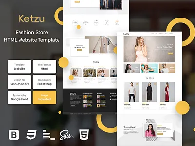 Ketzu Fashion Store HTML Web Template V1.0 bem fashion store homepage html sass store web website