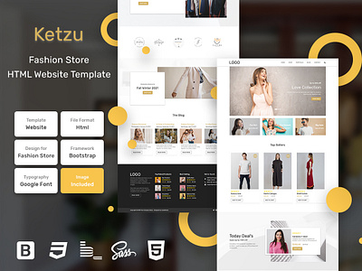 Ketzu Fashion Store HTML Web Template V1.0 bem fashion store homepage html sass store web website