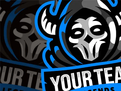 BLUE REAPER | Esports logo az designs branding design esport logo esportslogo gaminglogo griim illustration mascot logo premade logo reaper reaper mascot takevektor