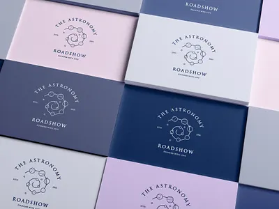 The Astronomy Roadshow brand identity branding branding and identity business cards business cards stationery concept galaxy minimal museum branding planetarium planets purple sky space stars