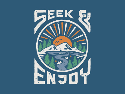 Seek and Enjoy branding handlettering illustration inspiration lettering merch design skitchism t shirt typography vintage