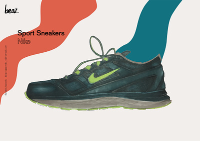 Sneakers design marker nike render sneaker sport