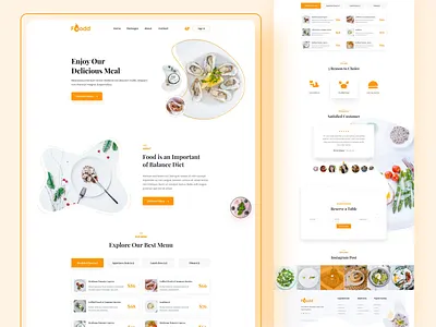Foodd - Food Website delicious food delivery food service foodies interface landing page pizza restaurant saddam service startup tasty typography ui ui designer ux web website yummy