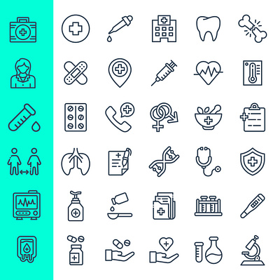 Medical and healthcare modern outline healthcare healthy icon icons medical medicine