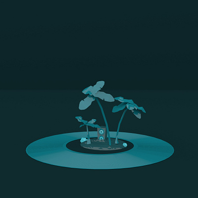 3D Low Poly Vinyl Island 3d modeling lowpoly monochromatic