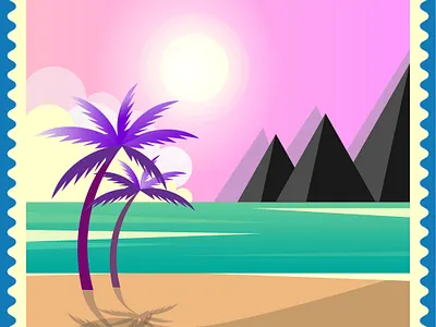 summer landspace animation art design icon illustration illustrator logo vector