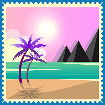 summer landspace animation art design icon illustration illustrator logo vector