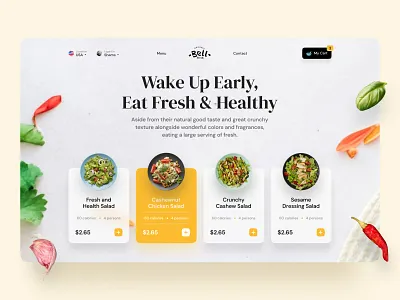 Bell Fresh - Food website exploration add to cart design eat exploration food food delivery food ordering foodie fresh healthy kiosk landing page my cart online ordering salad ui uiturtle website