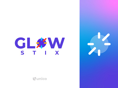 GlowStix Wordmark Logo Design agency brand branding colorful design designer glowstick gradient logo icon identity minimalistic professional simple symbol uiux