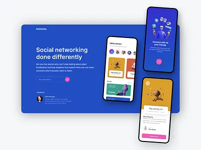 Homepage for Sooocial app homepage interface mobile screen ui ui ux ux